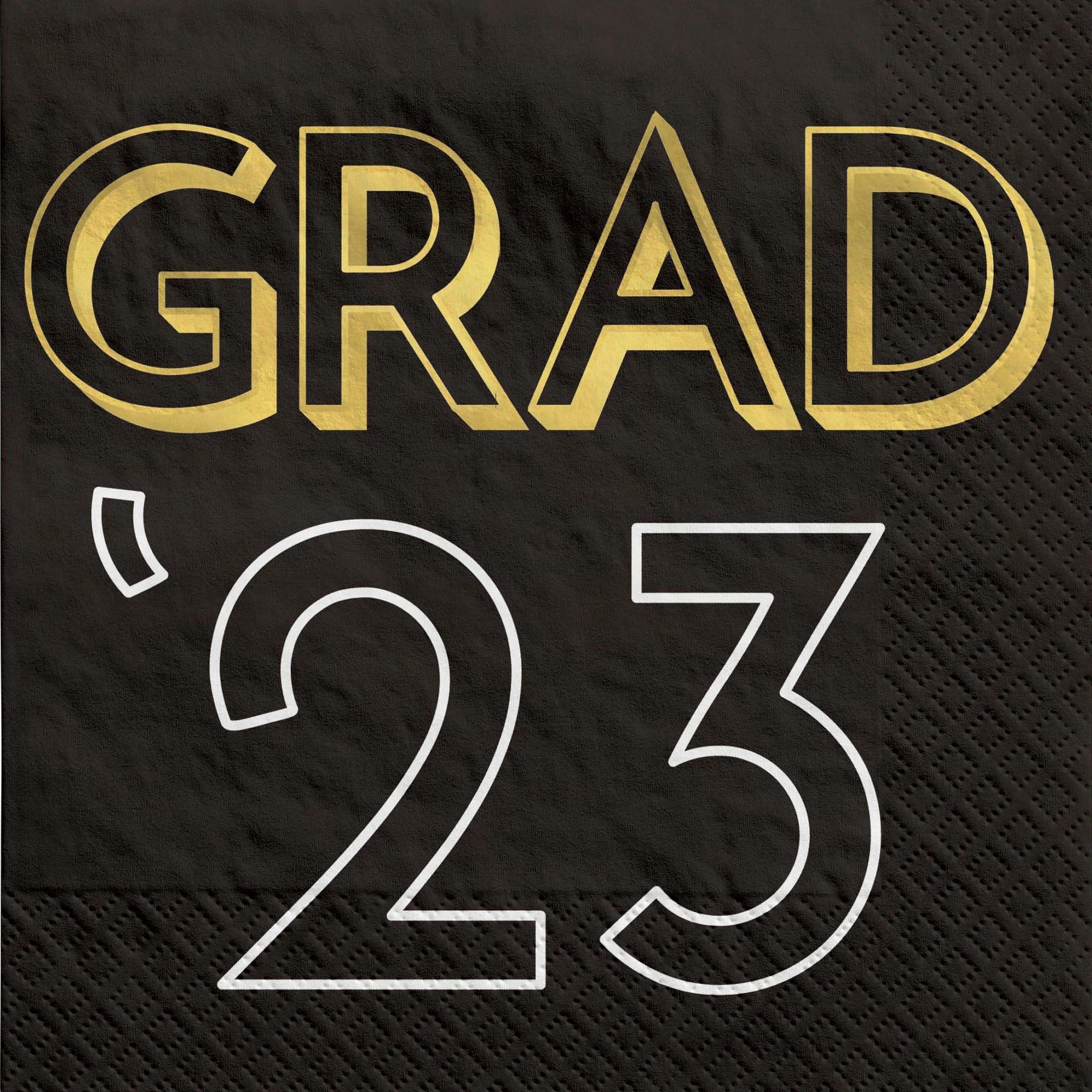 2023 Graduation Black Large Lunch Napkins, 40 Count