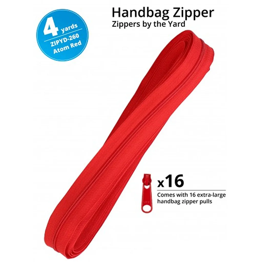 4 Yards Handbag Zipper - Atom Red