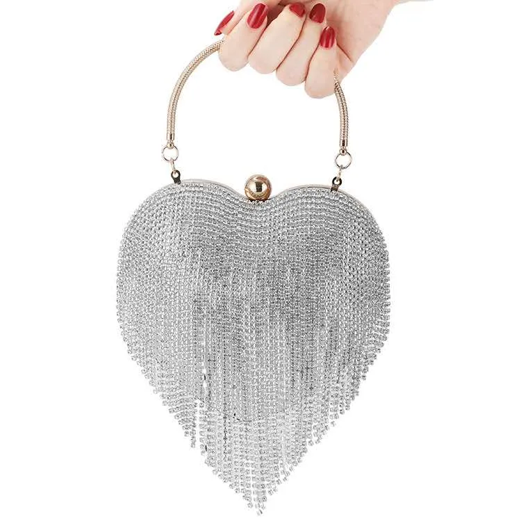 4502 - SILVER HEART PURSE