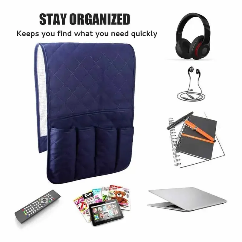 5 Pockets Sofa Armrest Organizer TV Remote Control Holder Bag