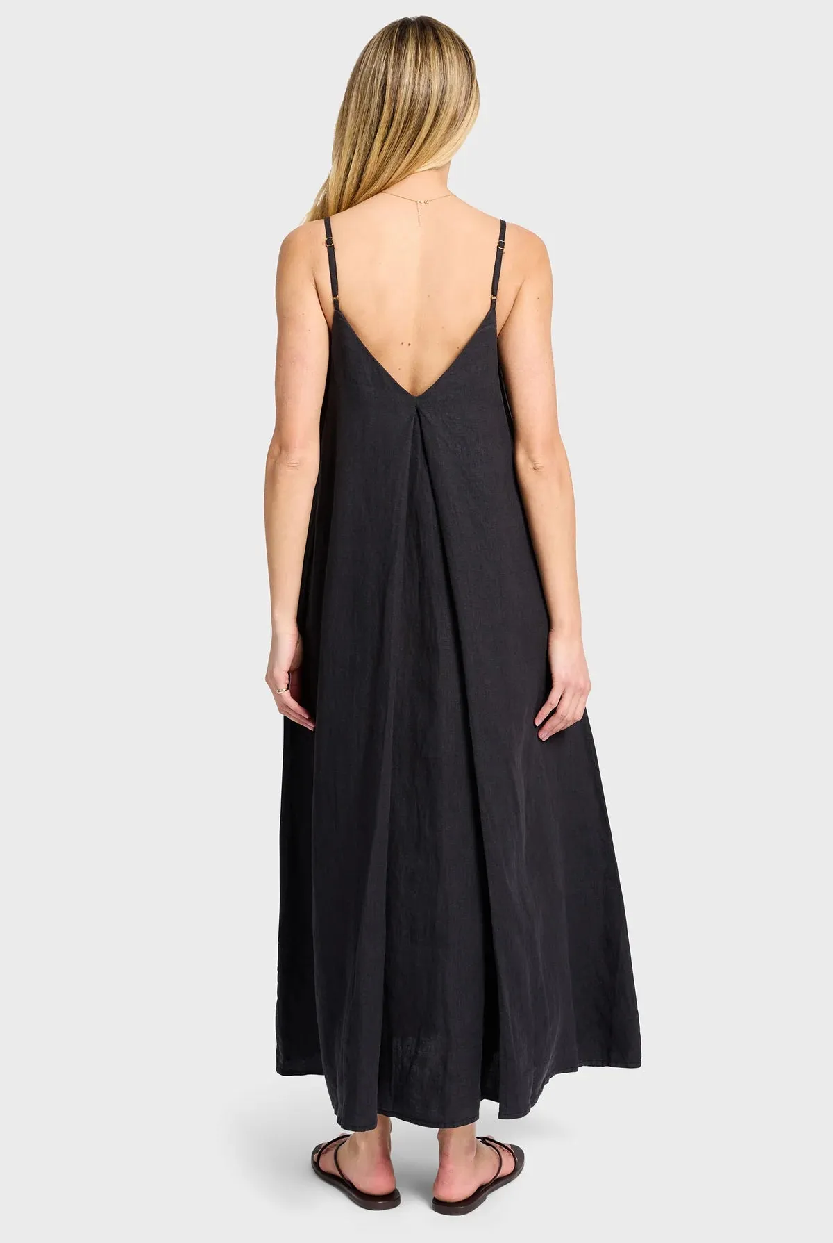 ACADEMY BRAND -  Hampton Linen Slip Dress - Black