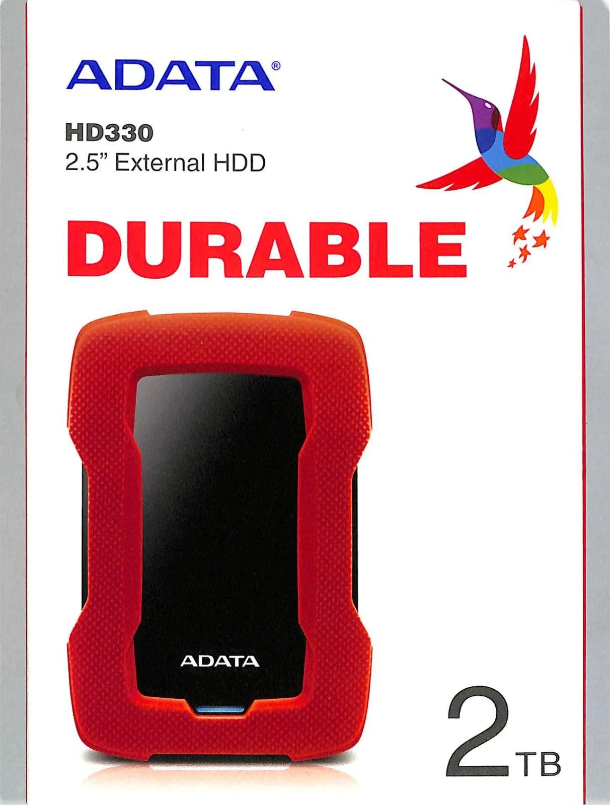 ADATA HD330 SHOCK-PROOF EXTERNAL HARD DRIVE 2TB (RED)