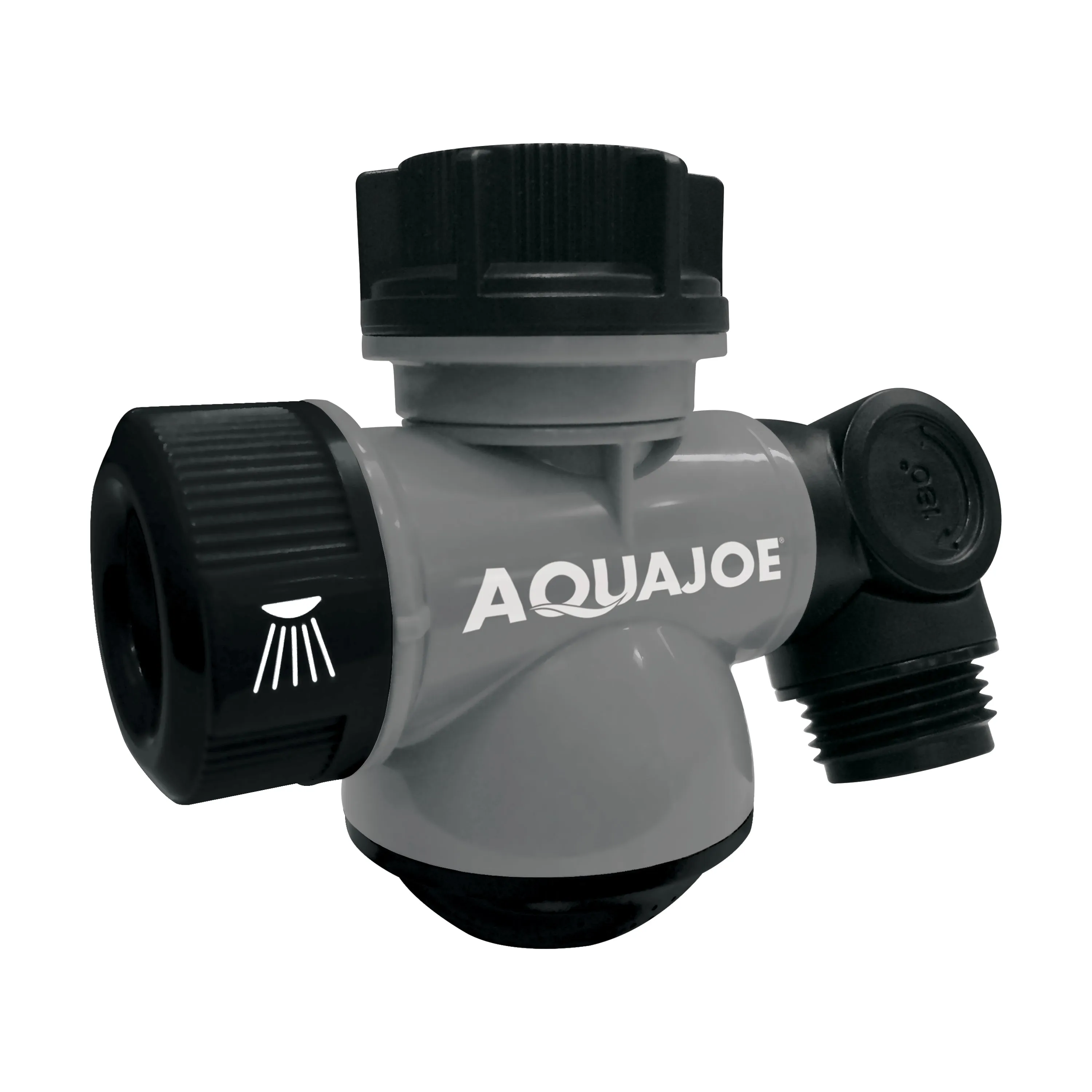 Aqua Joe SJI-MFGA1-GRY Multi-Function Outdoor Faucet and Garden Hose Tap Connector, Gray