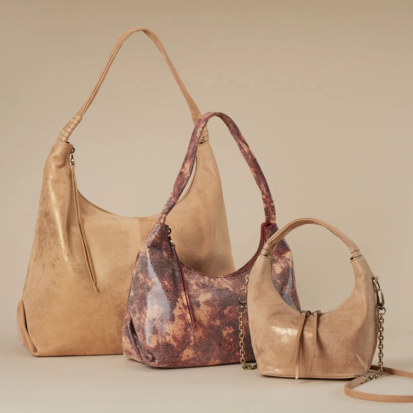 Astrid Shoulder Bag in Printed Leather - Autumn Sky