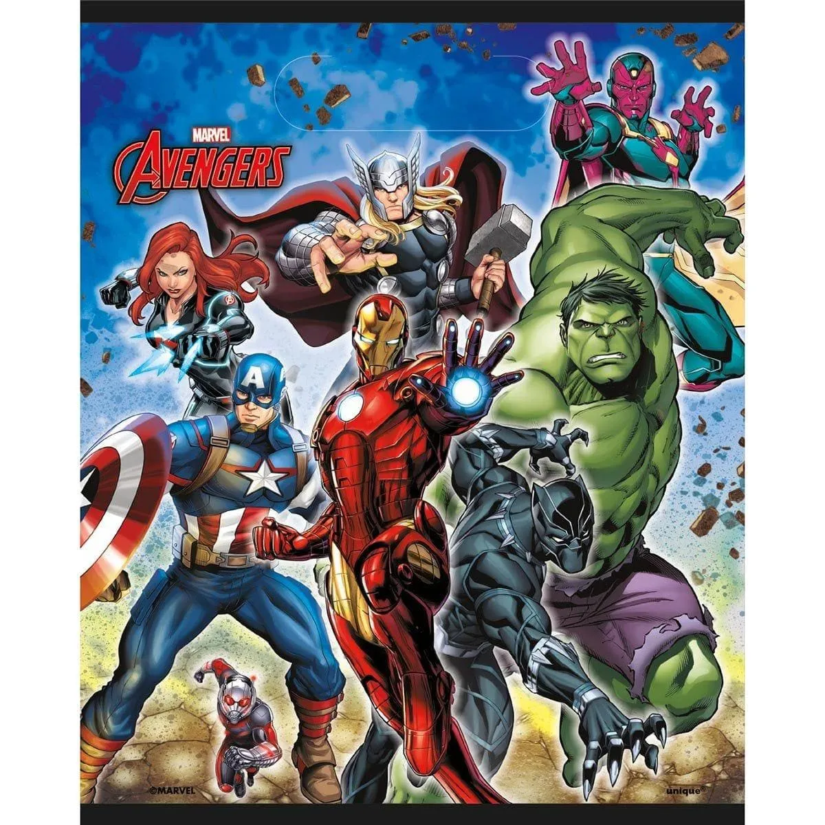 Avengers Assemble favor bags, 8 per package