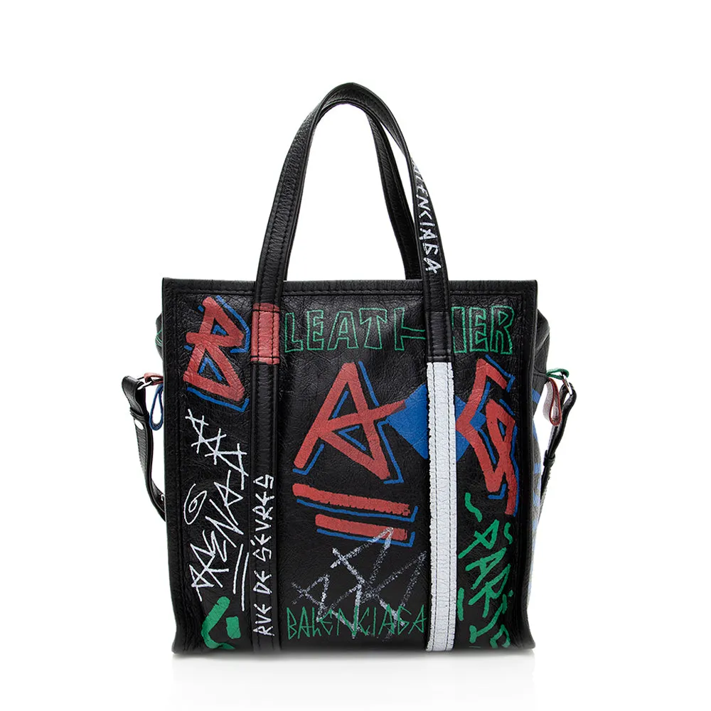 Balenciaga Agneau Graffiti Bazar Small Shopper Tote