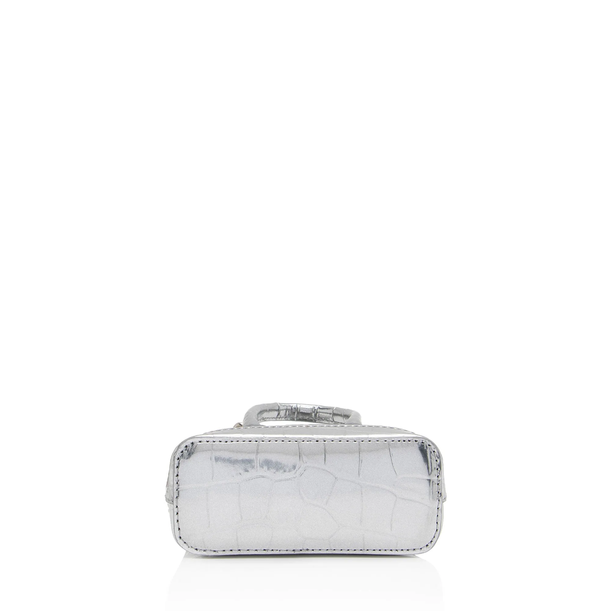 Balenciaga Metallic Croc Embossed Ville Mini Top Handle