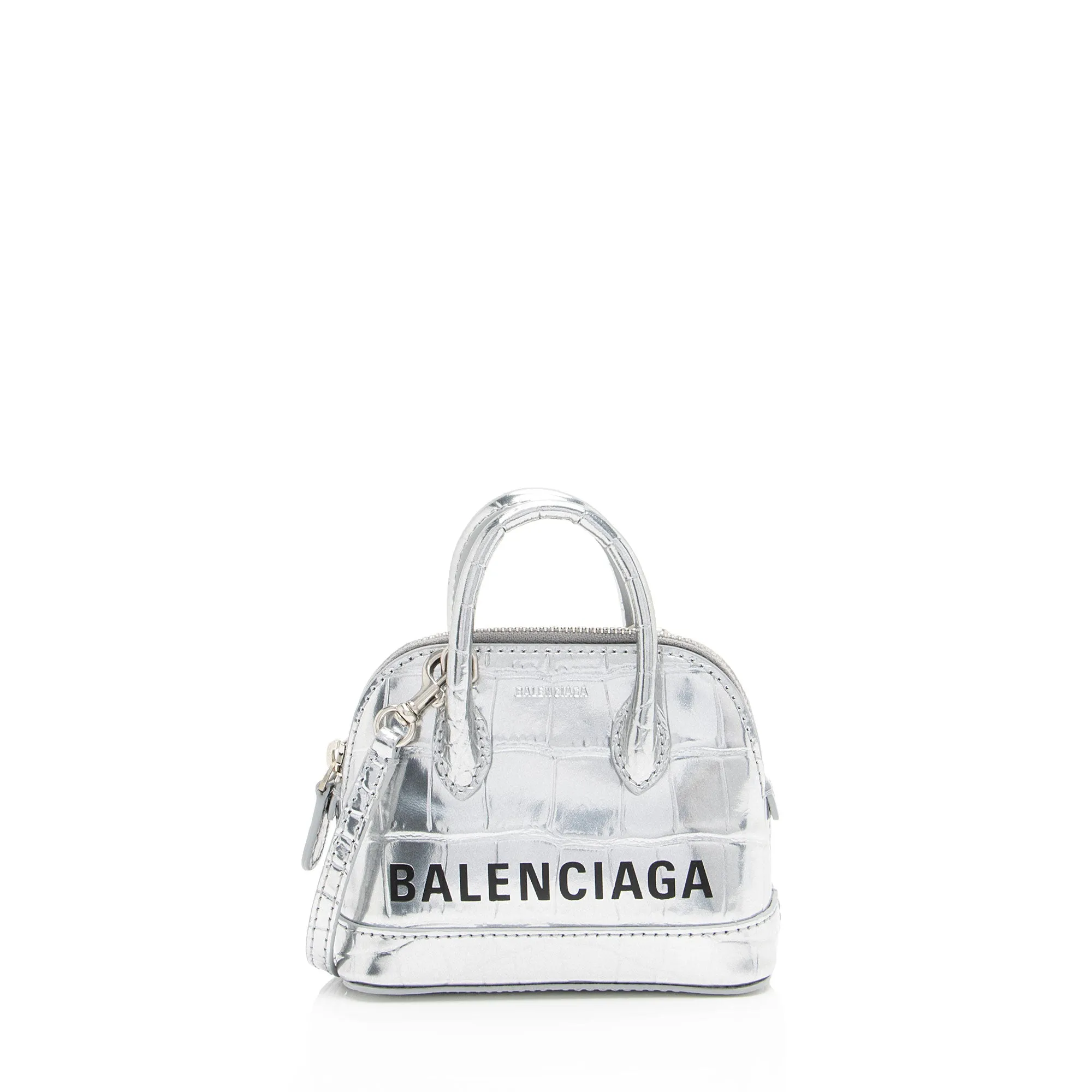 Balenciaga Metallic Croc Embossed Ville Mini Top Handle