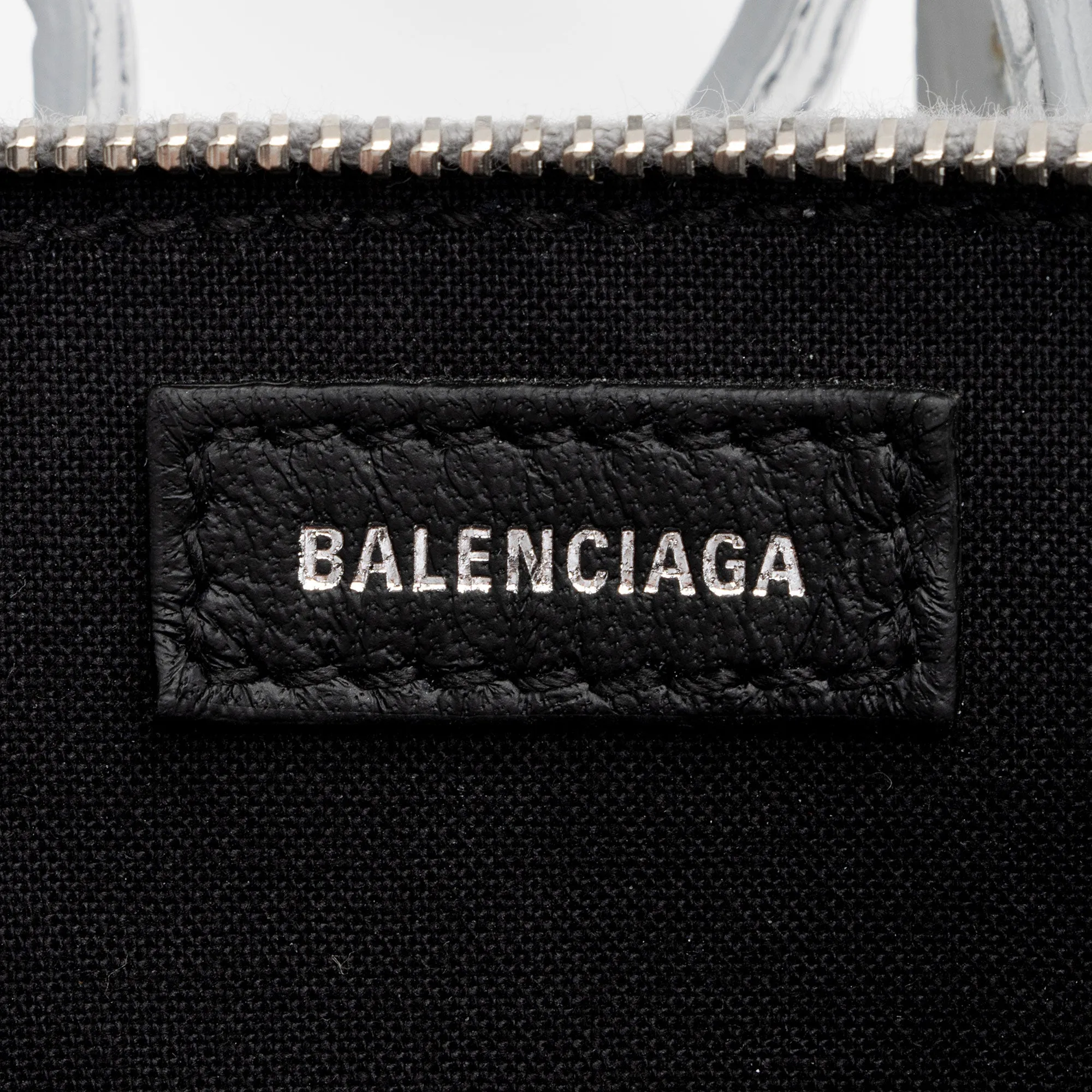 Balenciaga Metallic Croc Embossed Ville Mini Top Handle