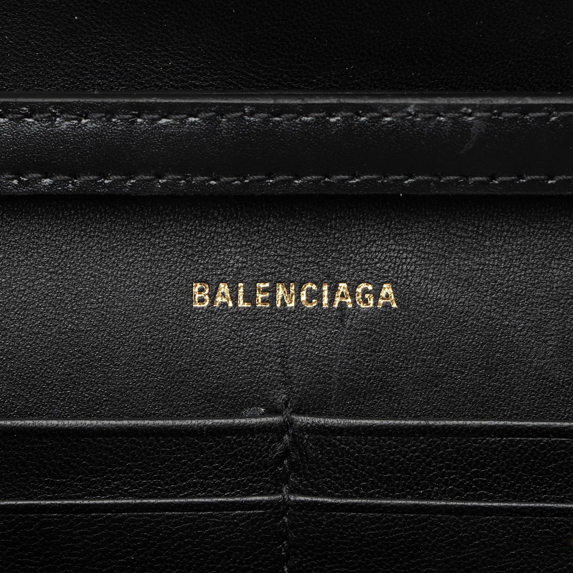 Balenciaga Shiny Calfskin Hourglass Wallet on Chain Bag