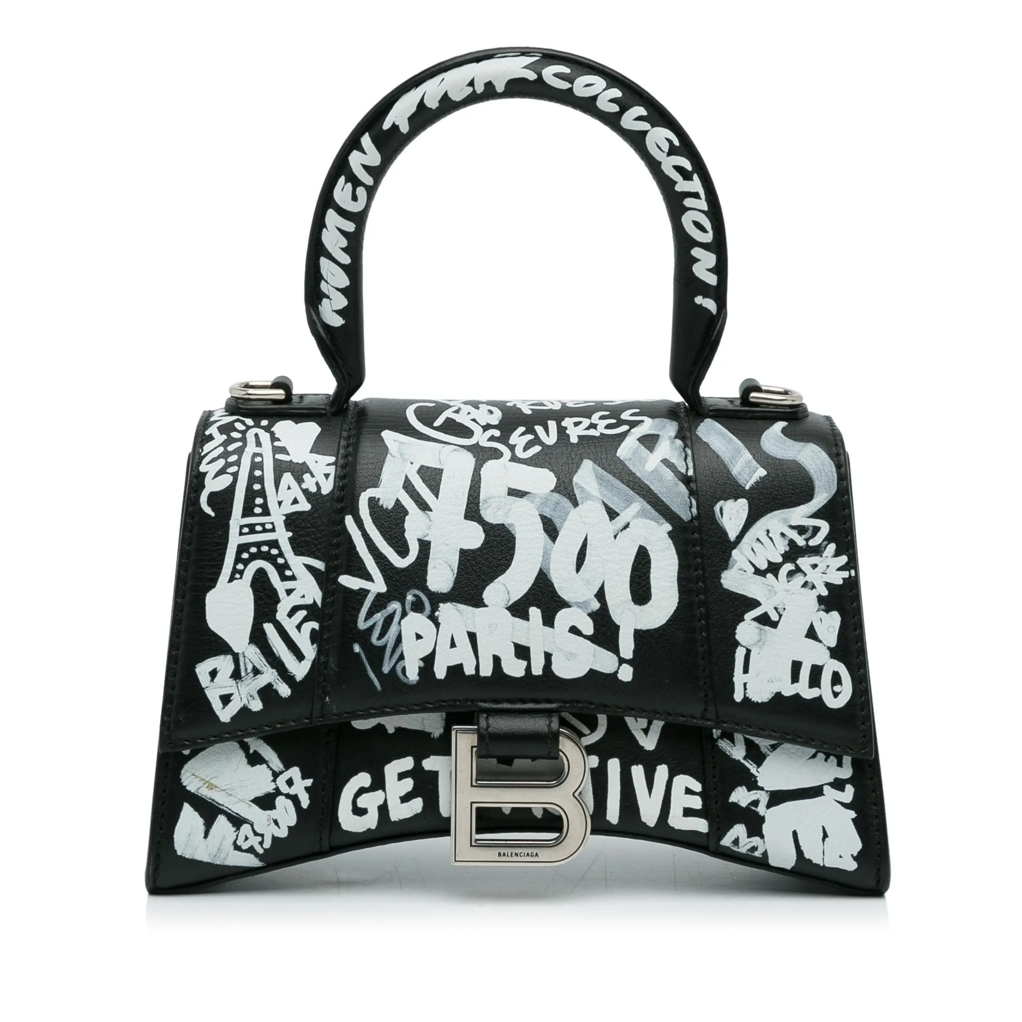 Balenciaga XS Hourglass Graffiti Satchel