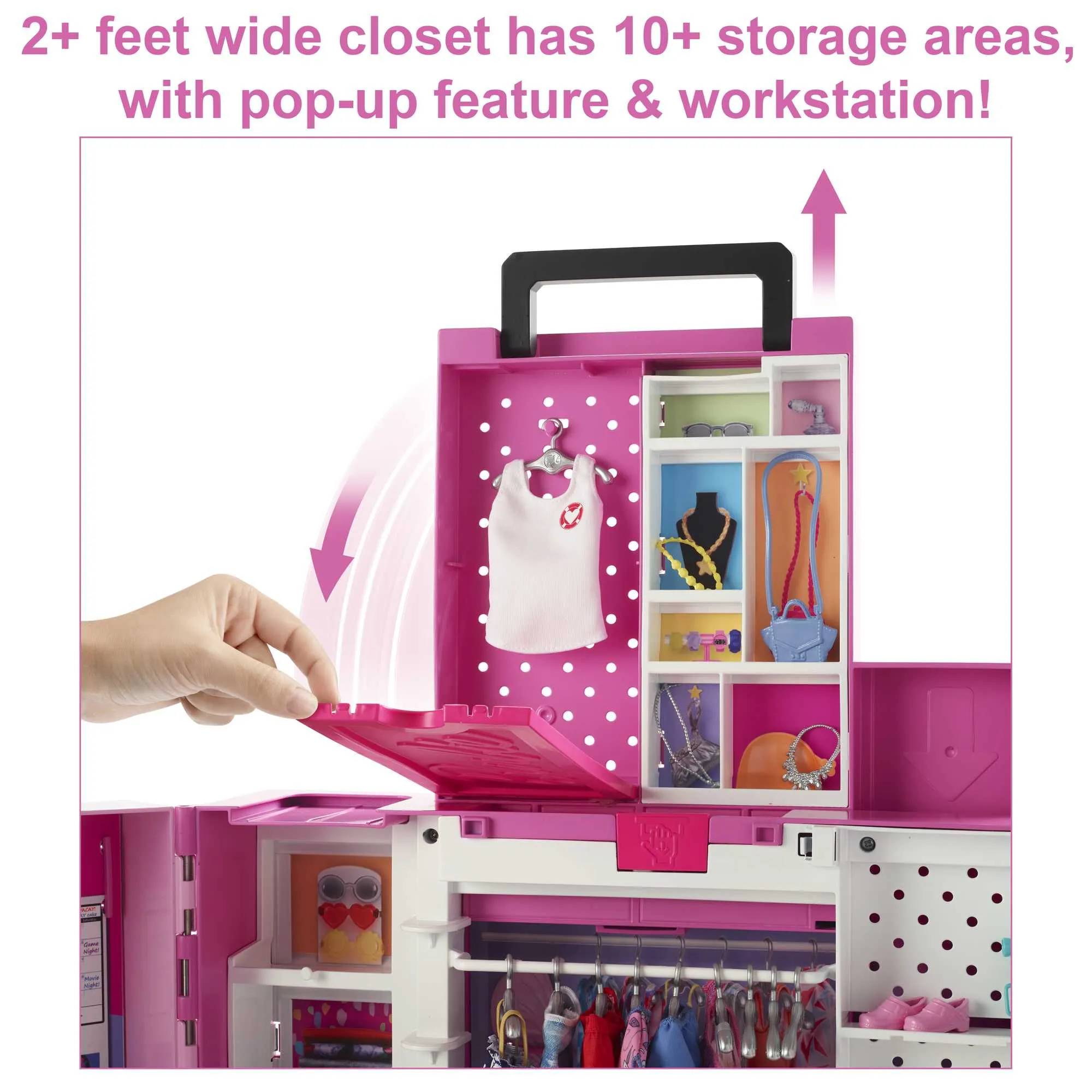 Barbie Closet Playset With 35  Accessories, 5 Complete Looks, Pop-Up 2nd Level, Dream Closet