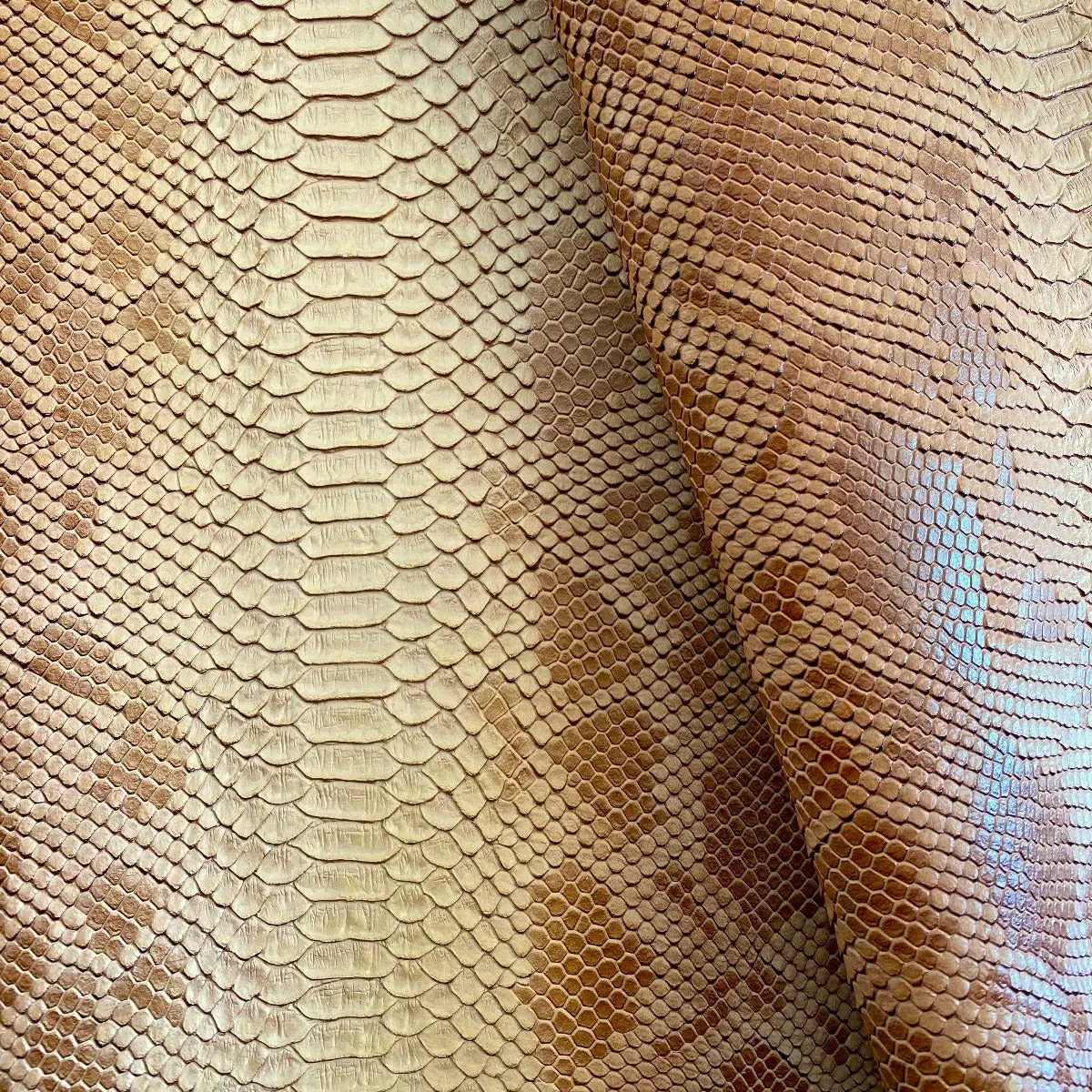 Beige Faux Viper Sopythana Snake Skin Vinyl Fabric