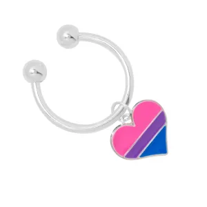 Bisexual Heart Shaped Key Chains