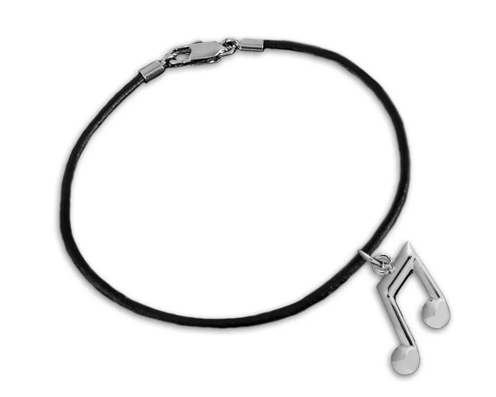 Black Cord Music Note Bracelets