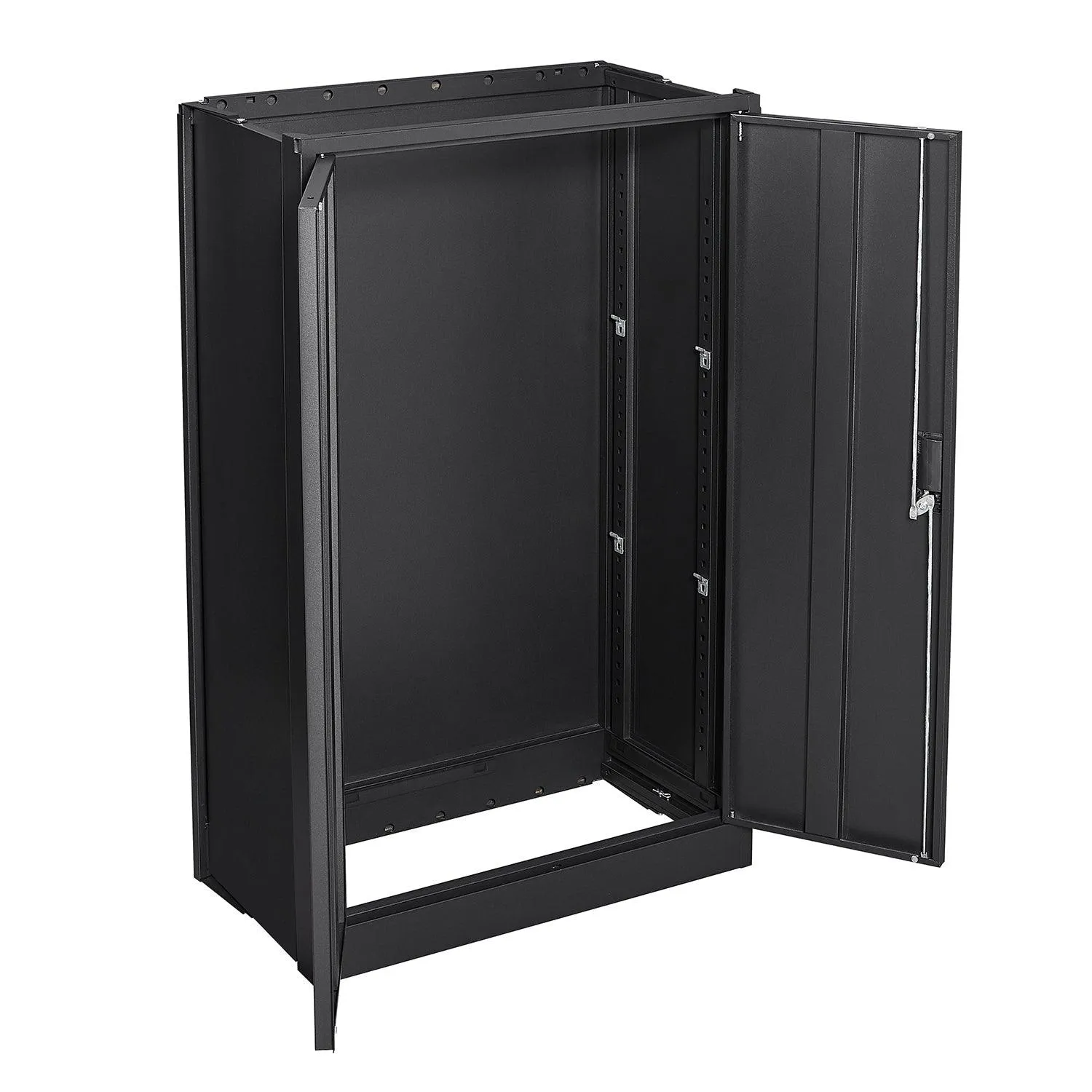 Black Metal Storage Cabinet with Locking Doors, Adjustable Shelf for Home/Office