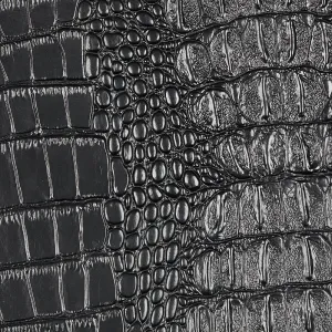 Black Metallic Gator Vinyl Fabric