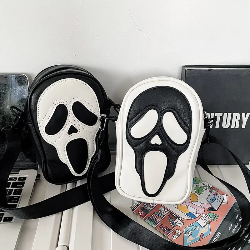 Black/White Ghost Face Bag