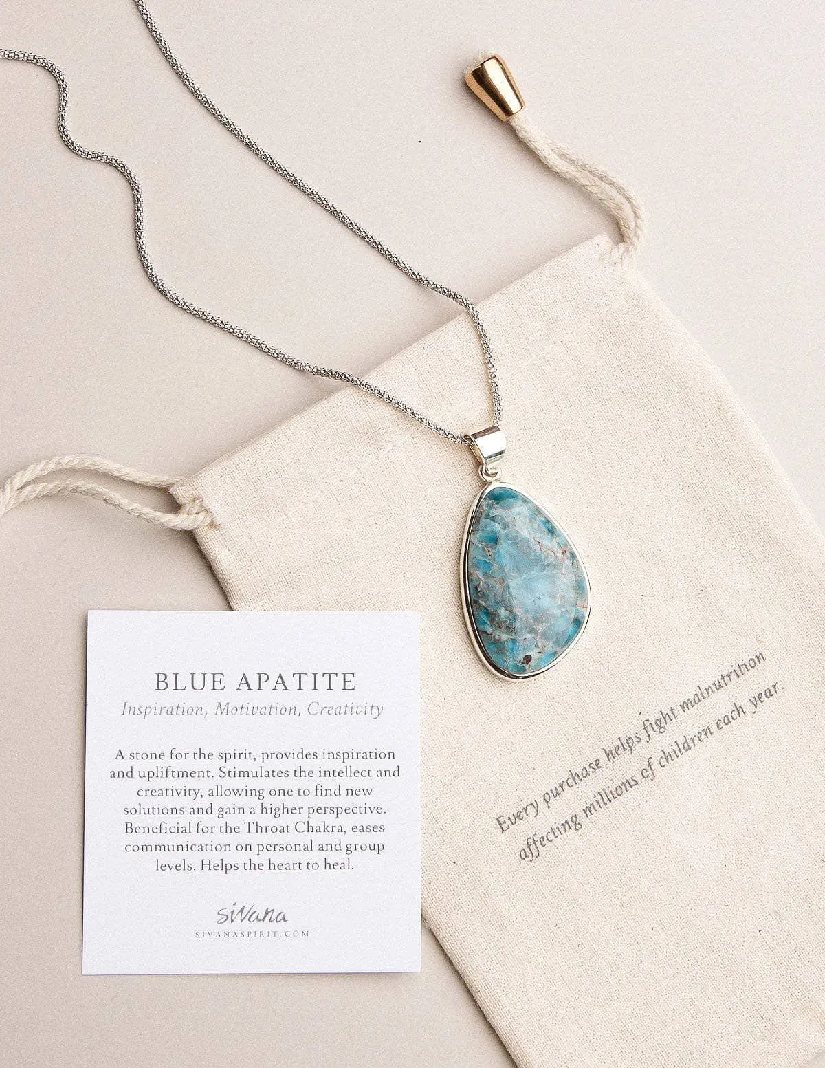 Blue Apatite Free Form Necklace