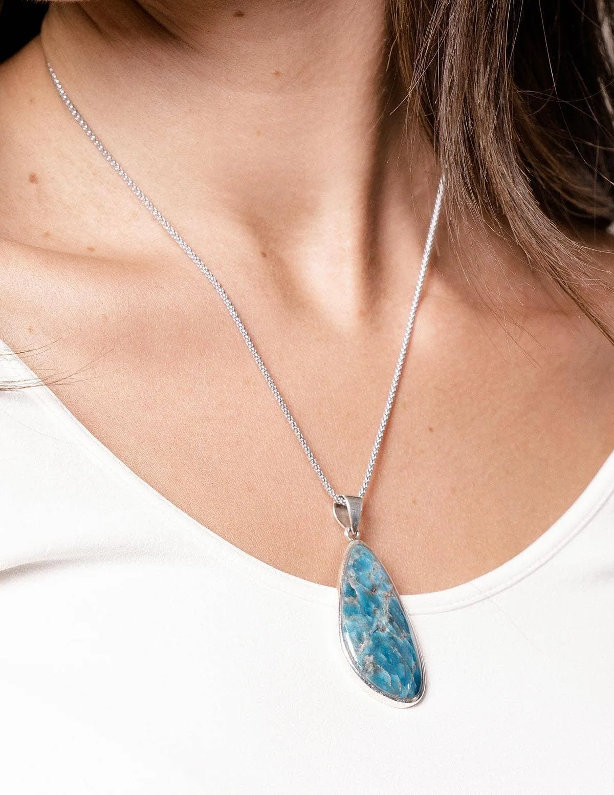 Blue Apatite Free Form Necklace