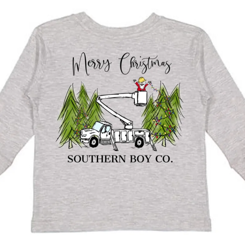 Bucket Truck Christmas Long Sleeve Kids Tee