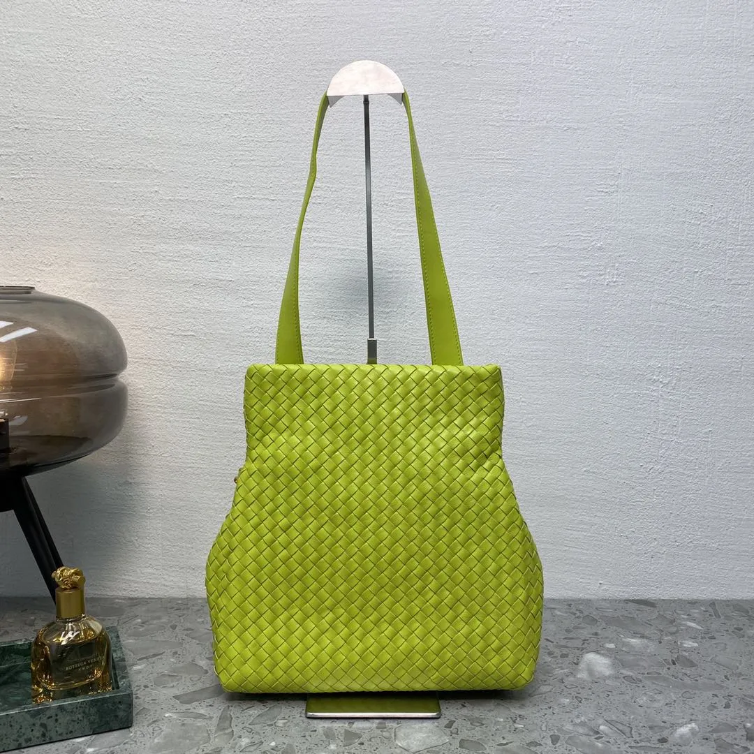 BV Intrecciato Shoulder Bag Neon Green, For Women, Women’s Bags 10.2in/26cm