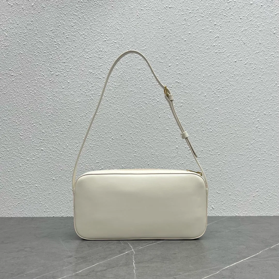 CE Camera Shoulder Bag Cuir Triomphe White For Women 10in/26cm