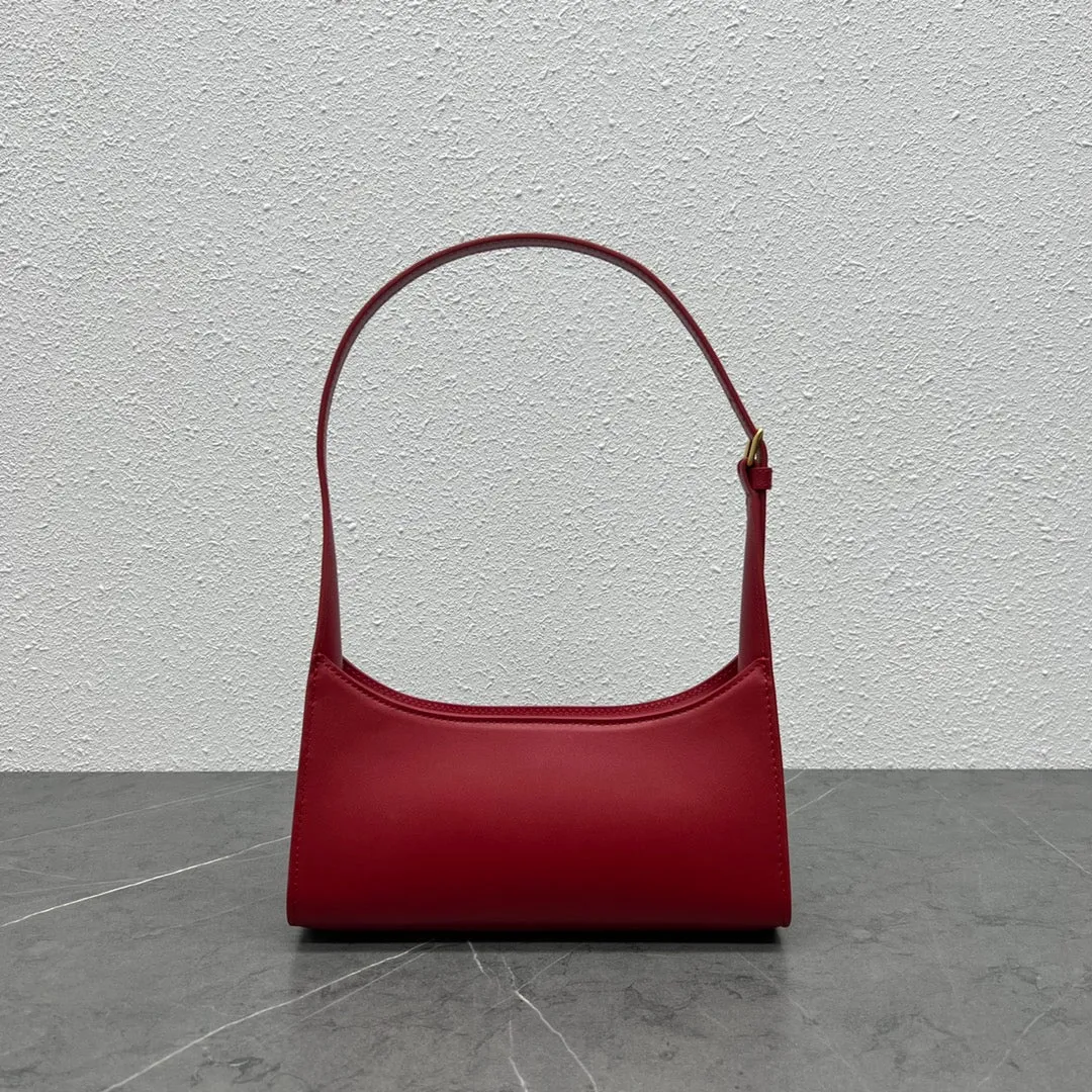 CE Cuir Triomphe Shoulder Bag Red For Women 9.4in/24cm