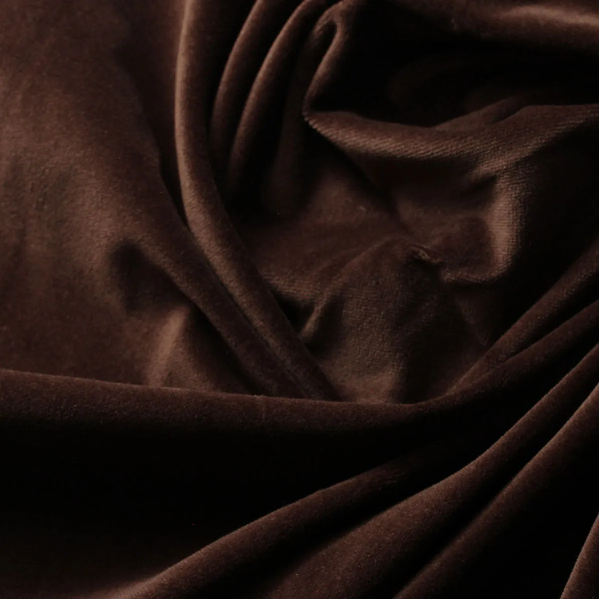 Chocolate Brown Cotton Velvet Upholstery Drapery Fabric