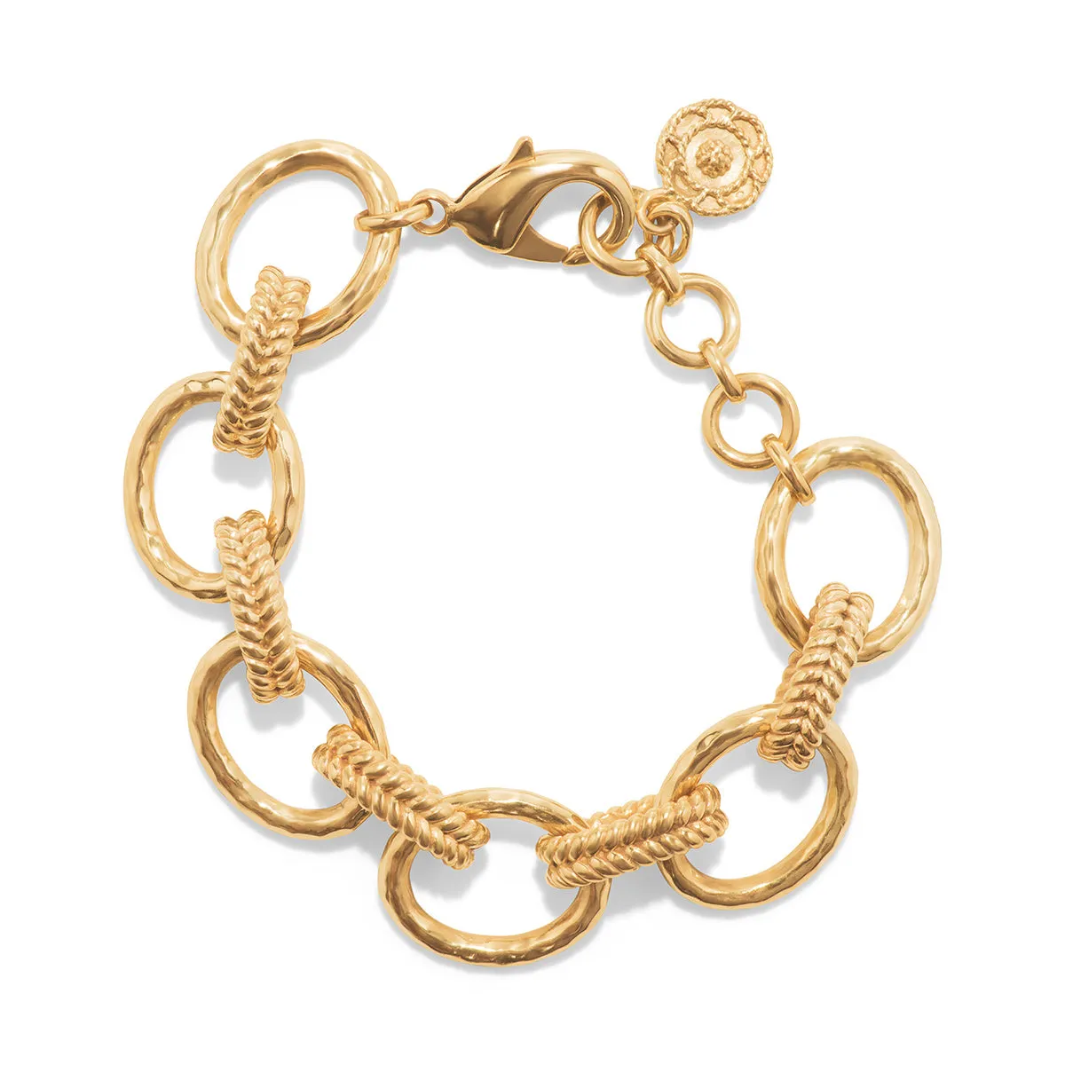 Cleopatra Regal Link Bracelet, 7 1.5" - Gold