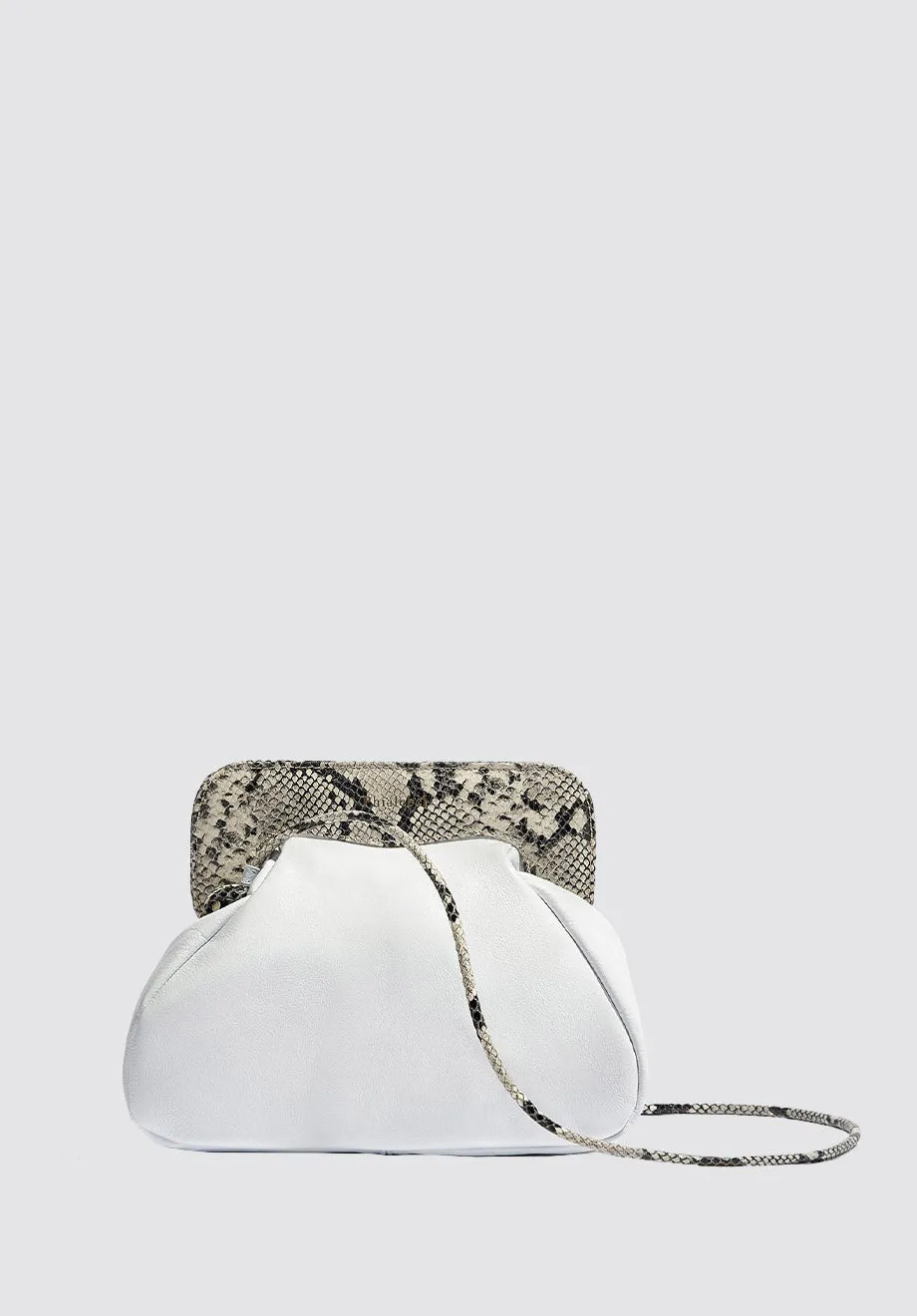 Constanza Clutch | White & Python