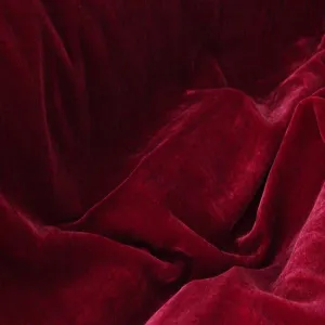 Dark Red Silk Velvet Fabric