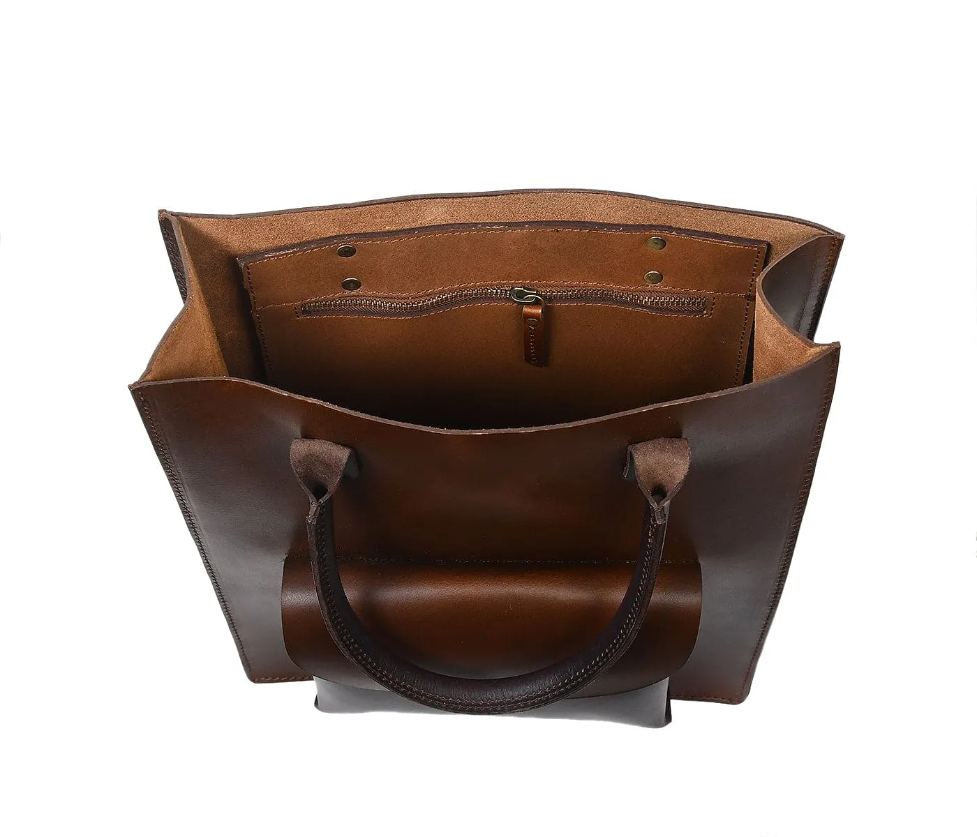 Elegance in Brown: Discover Our Exquisite Brown Leather Shopper Bag. Art: BG-1406