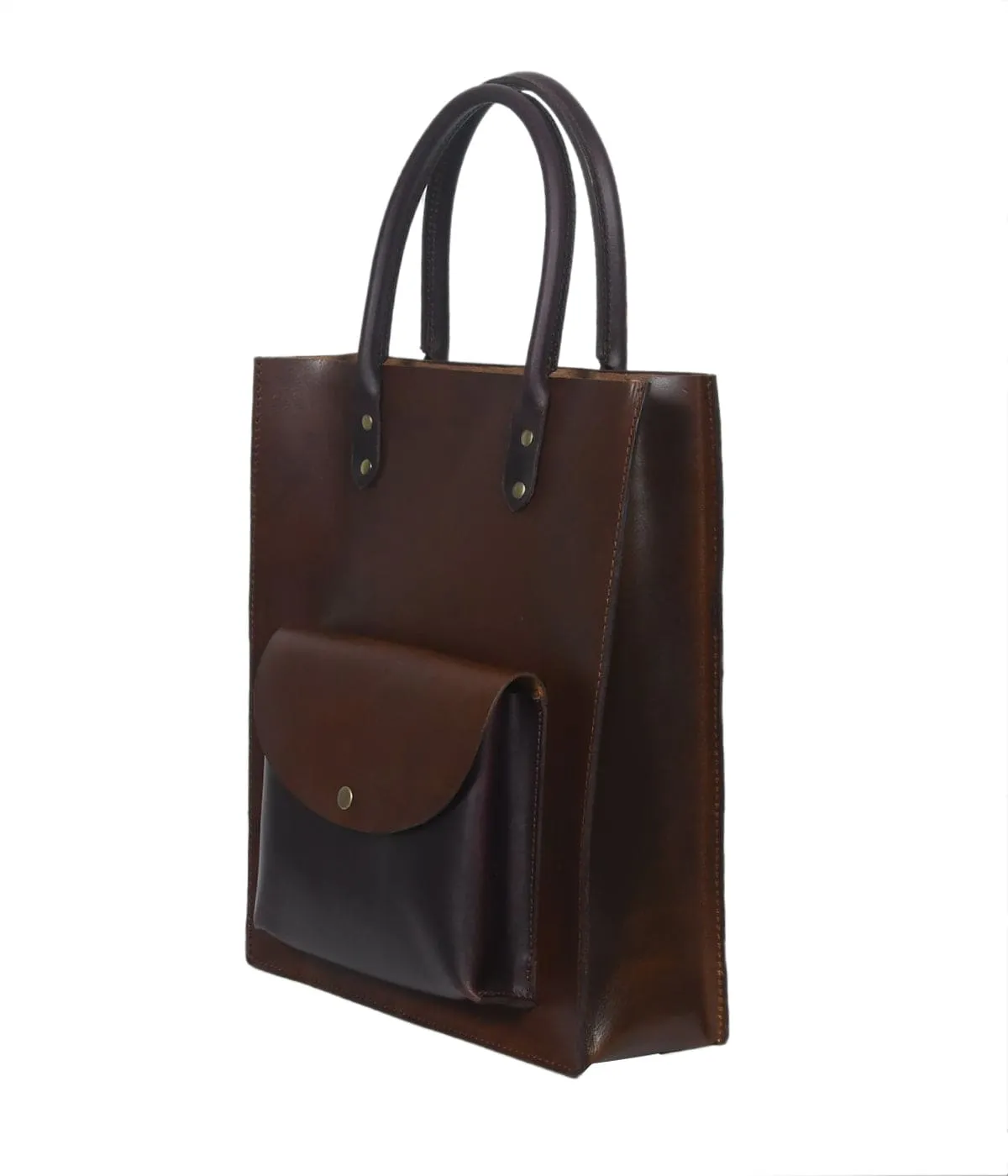 Elegance in Brown: Discover Our Exquisite Brown Leather Shopper Bag. Art: BG-1406