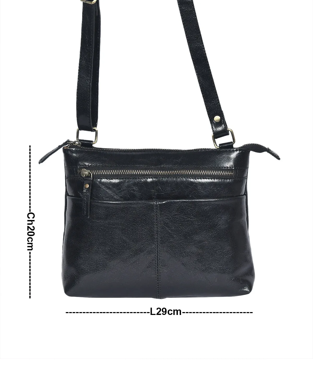 Elevate Your Style with our Black Leather Sling Bag, Art: BG-1428