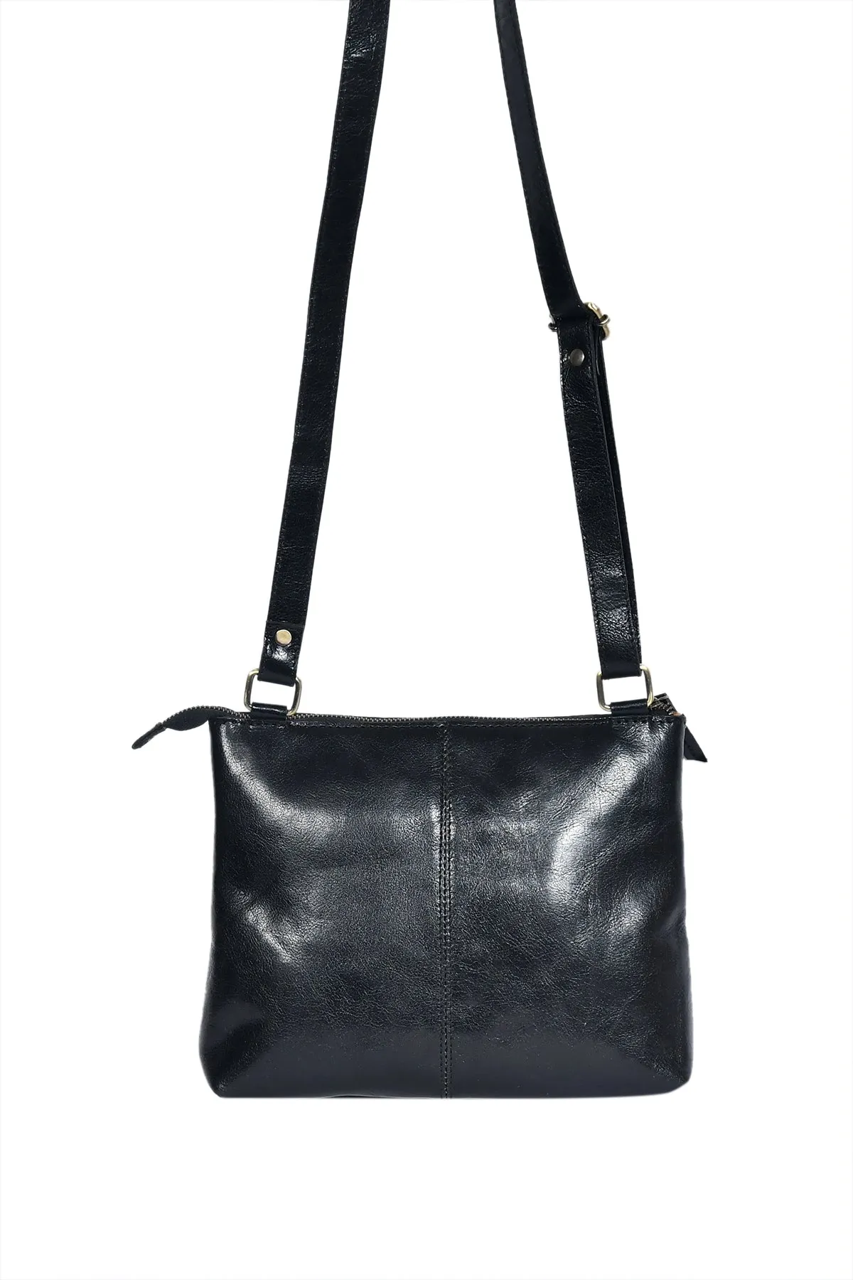 Elevate Your Style with our Black Leather Sling Bag, Art: BG-1428