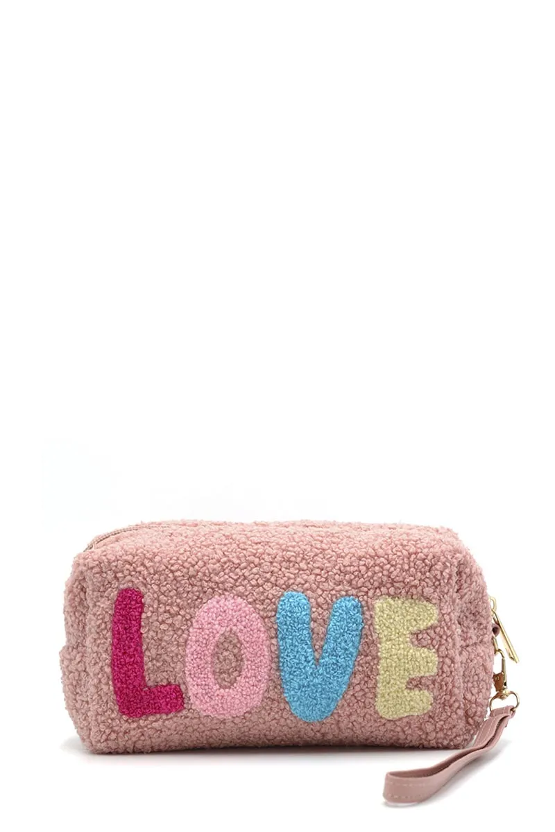 Faux Fur Love Pouch W/wristlet