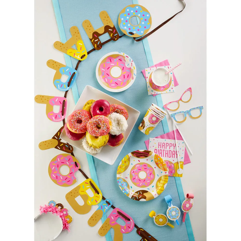 Fun Donut Party Happy Birthday Banner