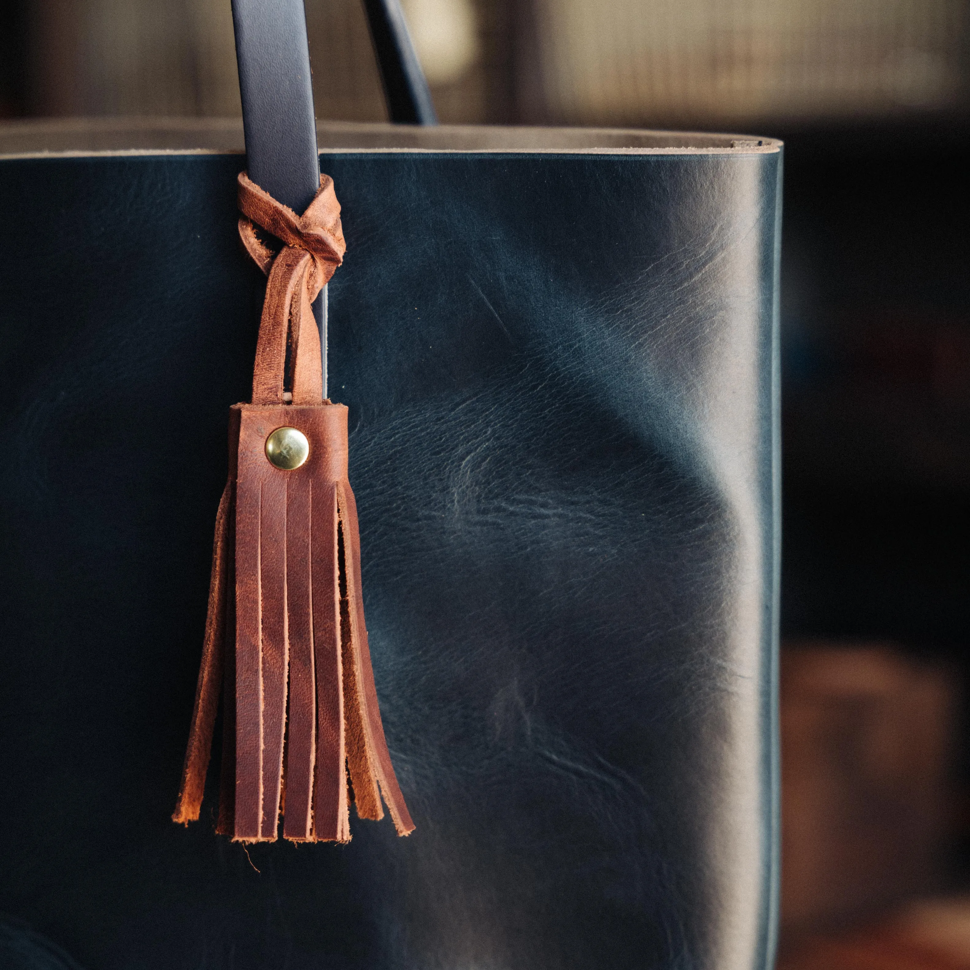 Grey Kodiak Leather Tassel