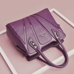 Kangaroo Leather Handbag with Versatile Design (Purple)