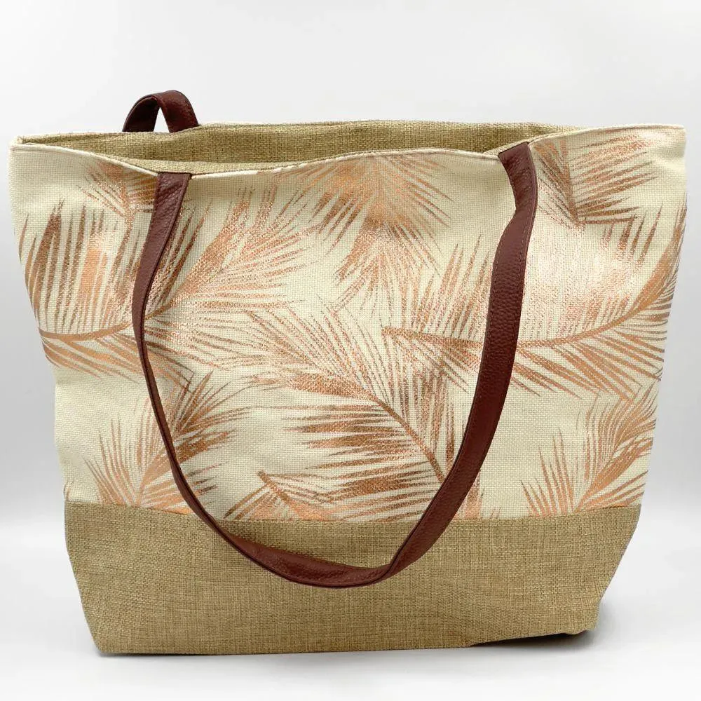 Large Capacity Gold Stripes Shoulder Tote Bag