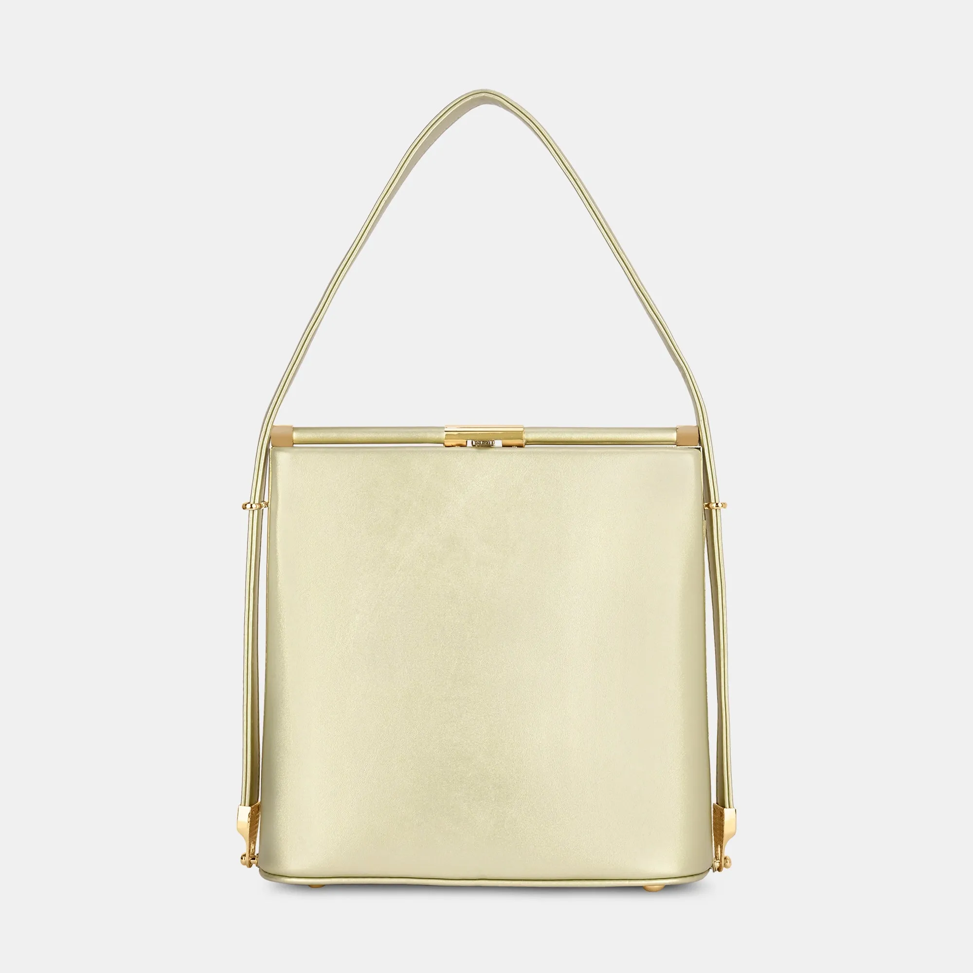 Lavie Luxe Glare Gold Medium Women's Framed Bag