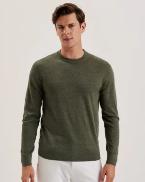 Liblo Merino Branded Crew Neck Khaki