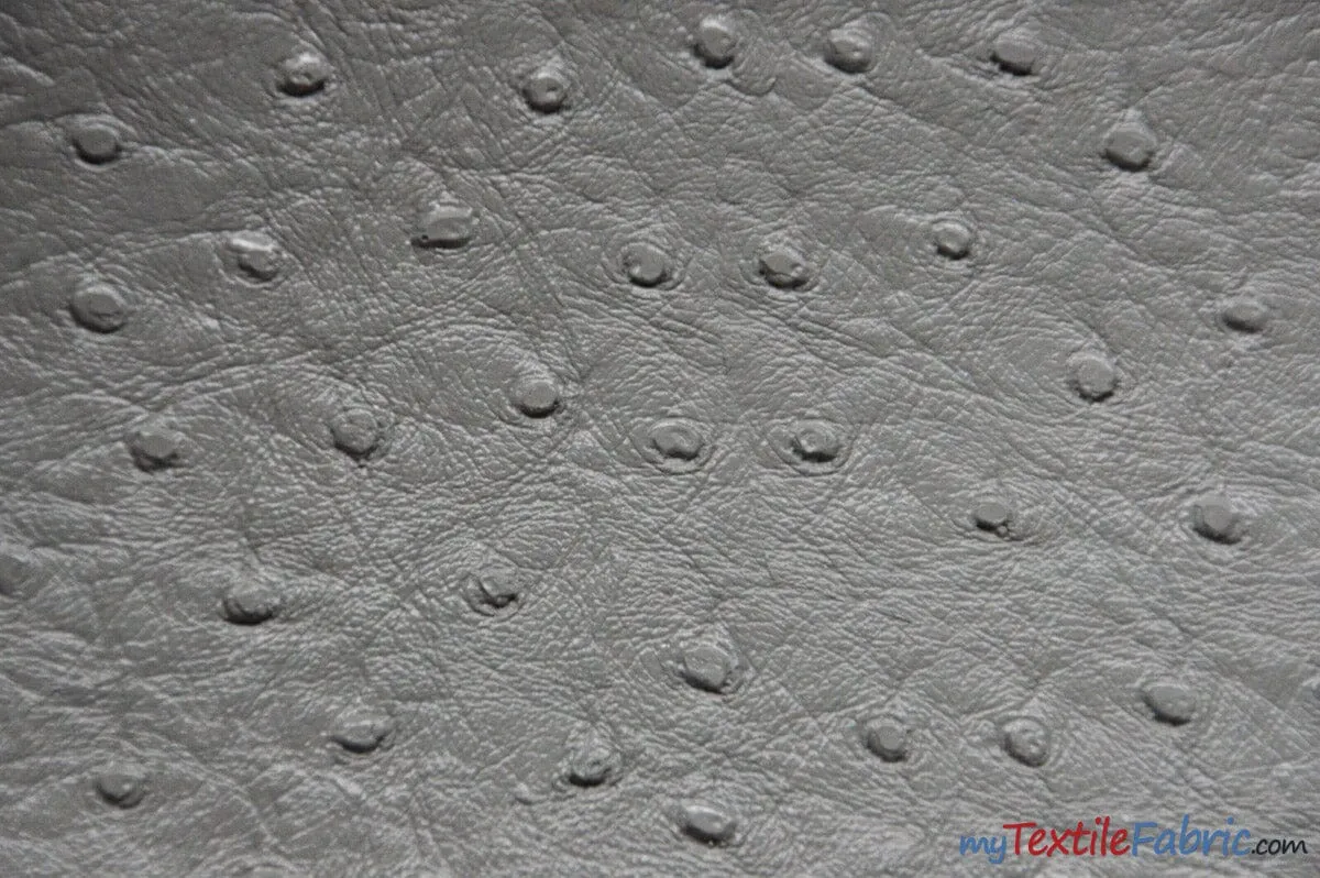 Ostrich Vinyl Fabric | Imitation Ostrich Leather | 54" Wide | Upholstery Weight Fabric |