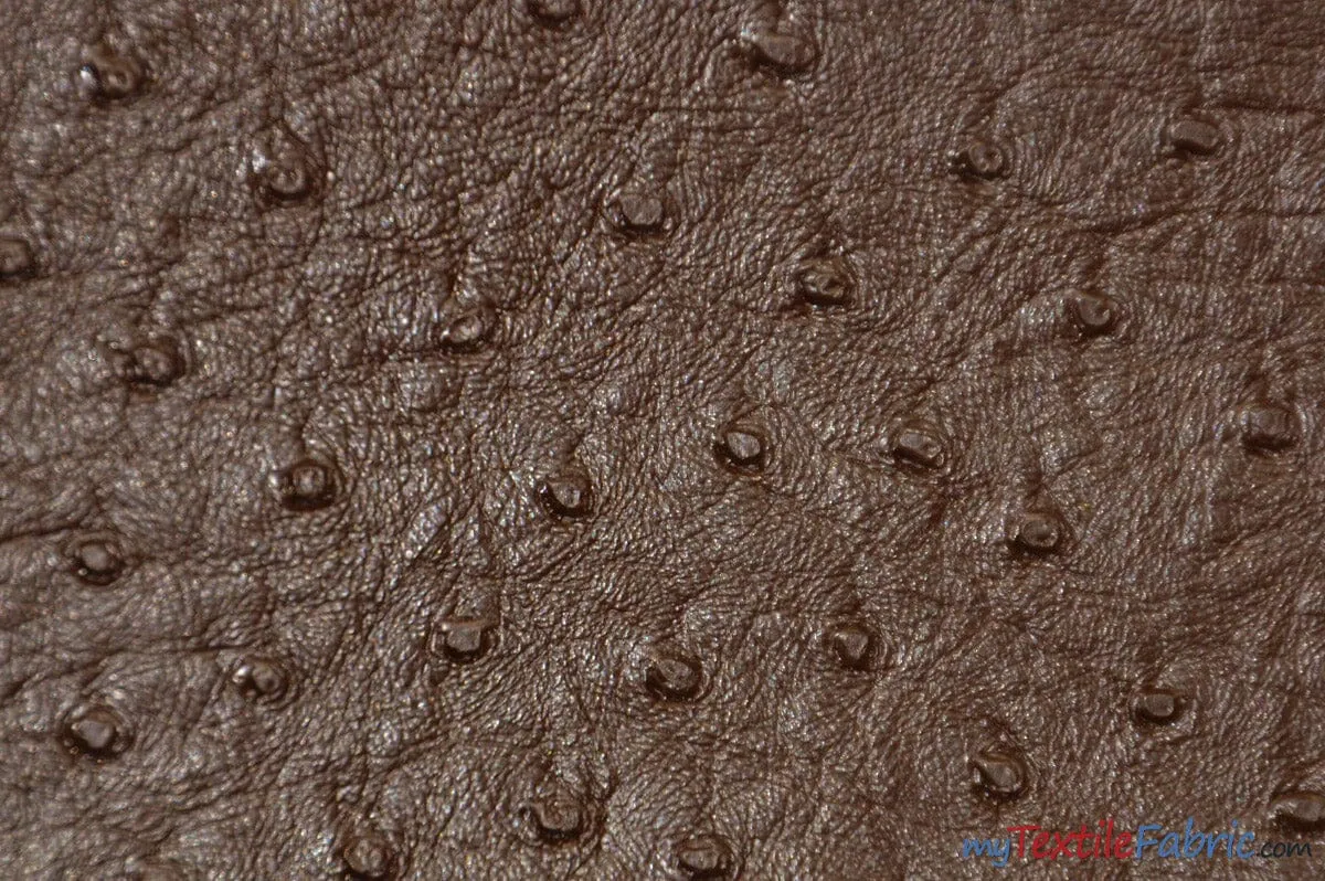 Ostrich Vinyl Fabric | Imitation Ostrich Leather | 54" Wide | Upholstery Weight Fabric |