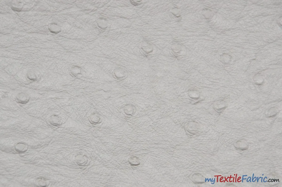 Ostrich Vinyl Fabric | Imitation Ostrich Leather | 54" Wide | Upholstery Weight Fabric |