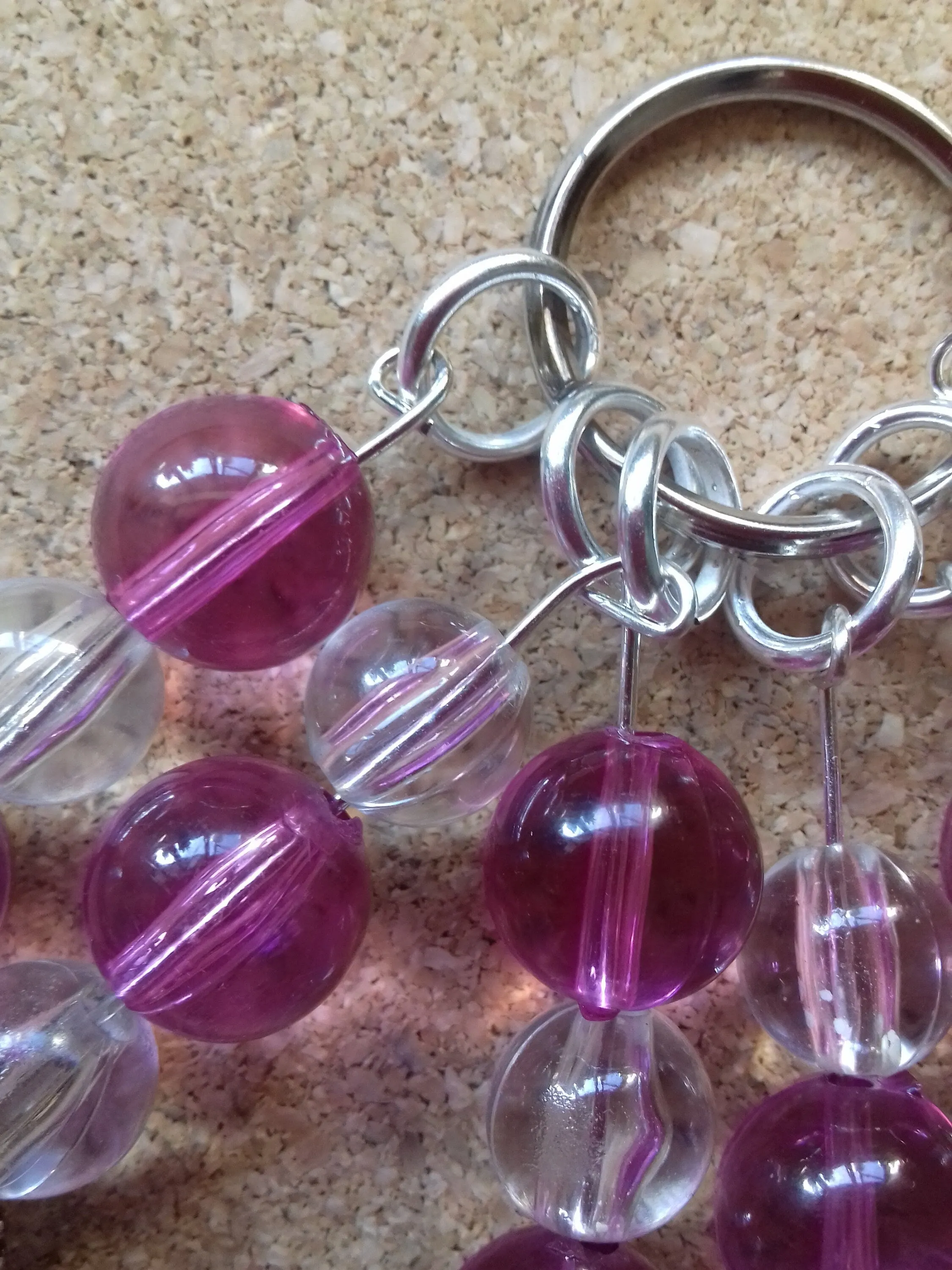 Pink, Purple Keychain Beads Sea Shells