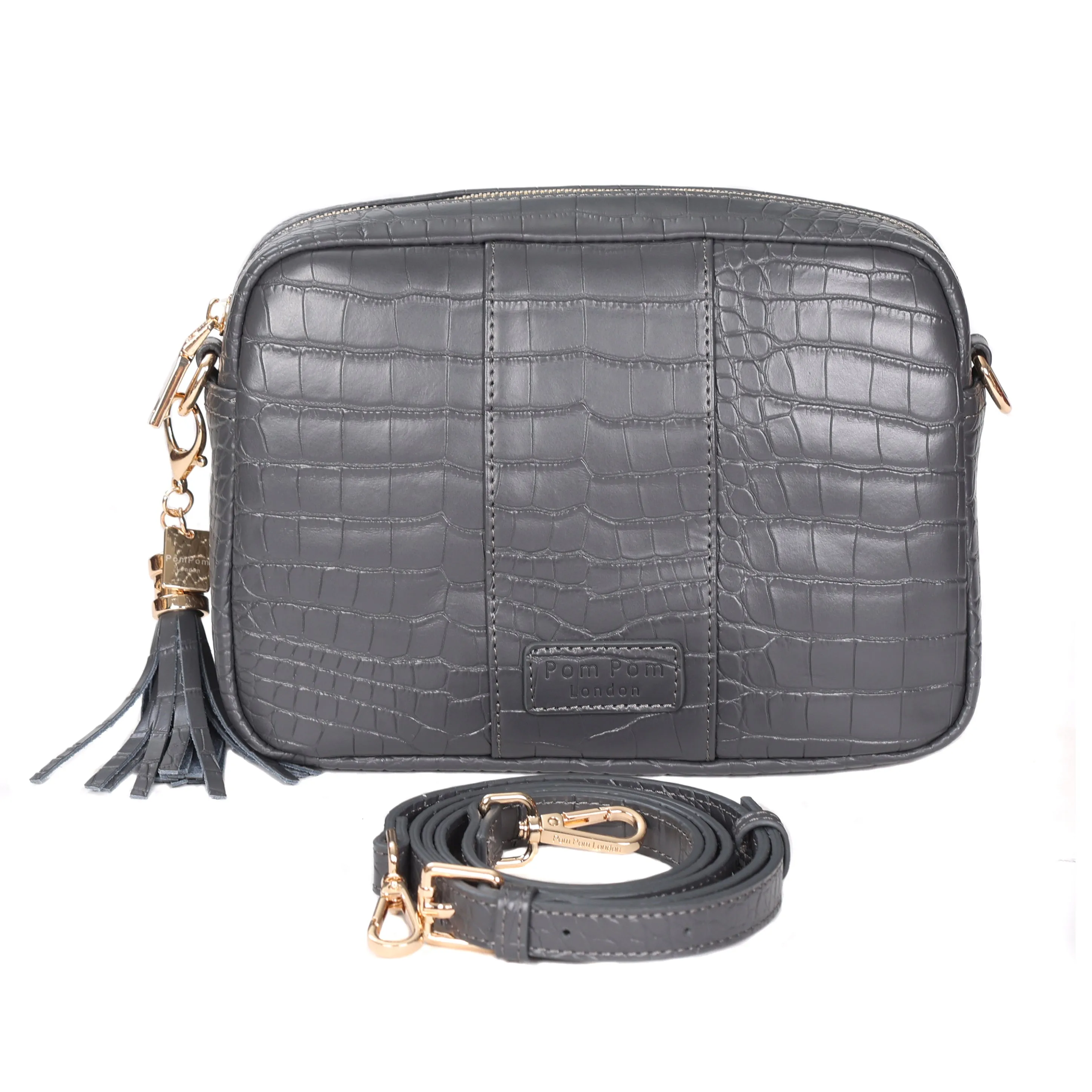 Pom Pom London City Croc Bag Slate Grey