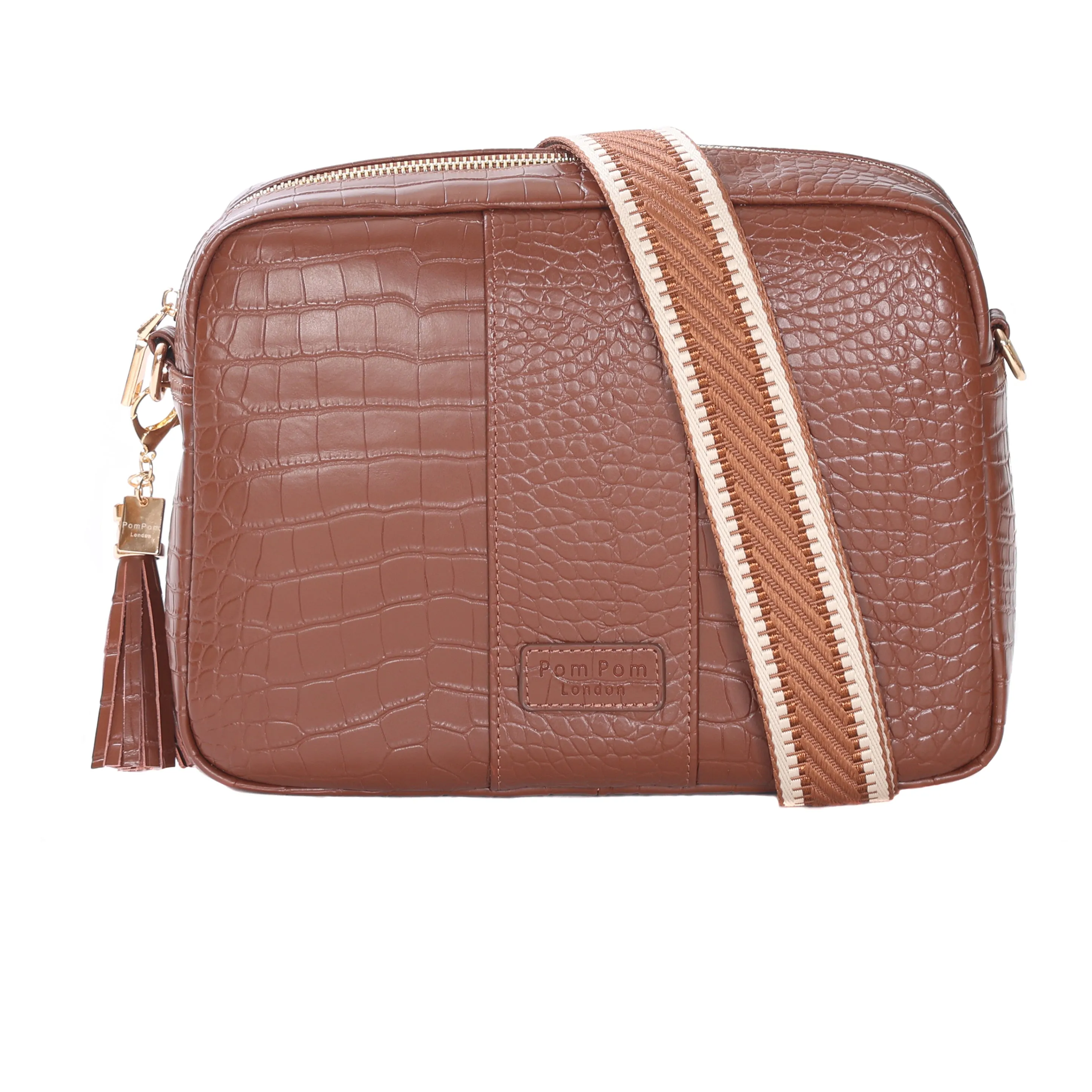 Pom Pom London City Plus Croc Bag Chestnut