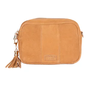 Pom Pom London City Suede Bag Tan